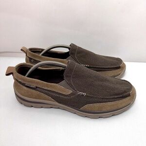 Skechers Loafers Relaxed Fit Mens Slip On Boat Shoes 13 Brown SN64365 Casual